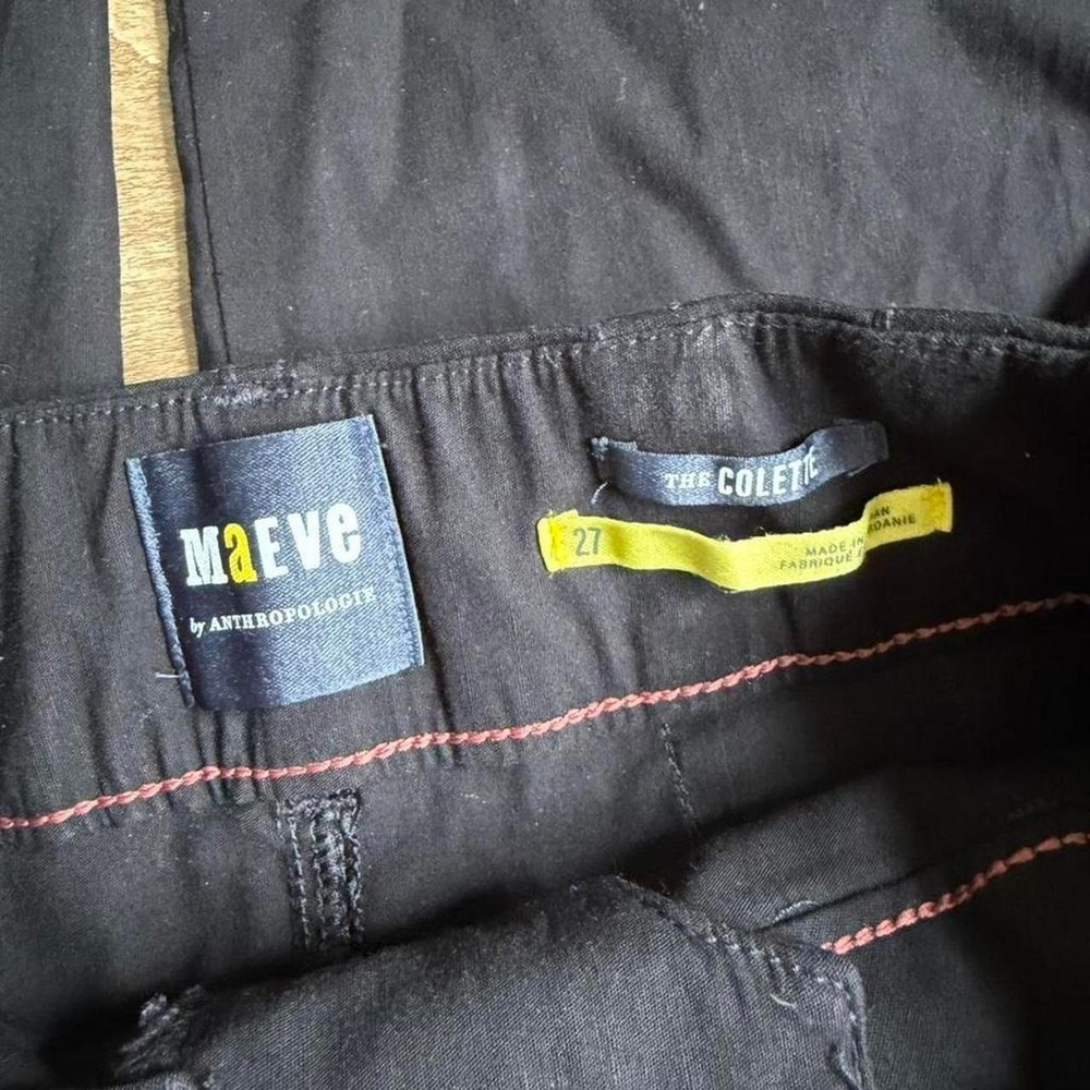 Maeve Anthropologie the Colette black cropped trousers Size 27 - Picture 5 of 6
